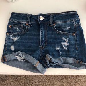 american eagle medium wash jean shorts
